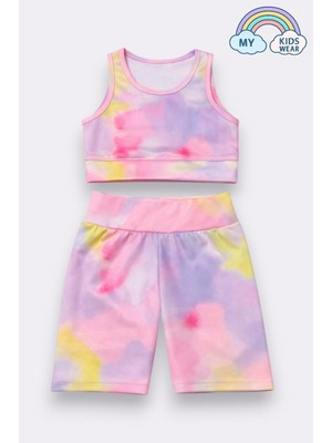 My Kids Wear Kız Çocuk Çok Amaçlı Batik Desenli Mayo & Spor Takımı 12432