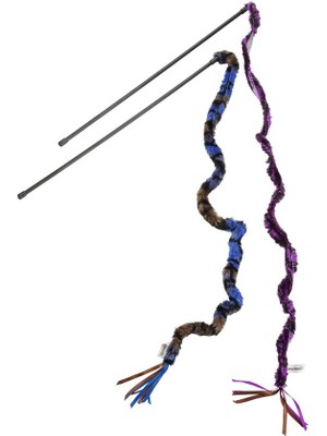 Kedi Oltası, Komple Tüylü PELUŞ-80CM, Kurdeleler Uc, 50CM