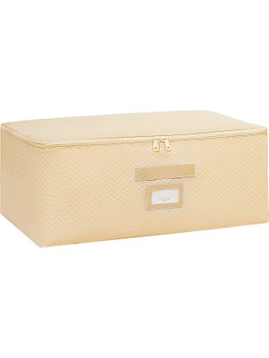 Textile Orta Boy Bej Balıksırtı Hurç 52 x 28 x 21 cm