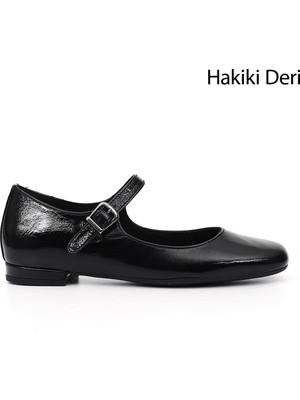 Gönderi(r) Kadın Siyah  GDZA134M0494 Mary Jane Hakiki Deri Babet