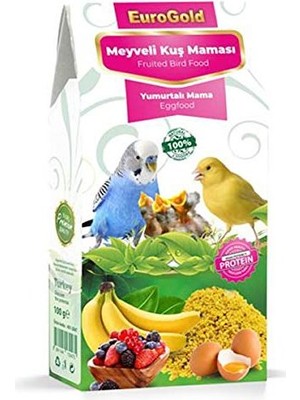 Eurogold 4513047 Yumurtalı ve Meyveli Kuş Maması, Kuş Yemi, 100 gr