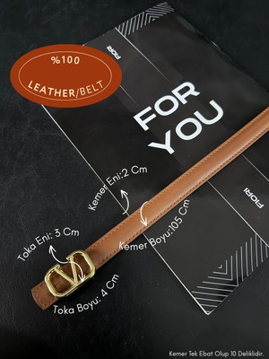 Fiori Hakiki Bombeli Deri V Toka Detaylı Kadın Kemeri, Pantolon Kemeri, Ceket Kemeri, Elbise Kemeri