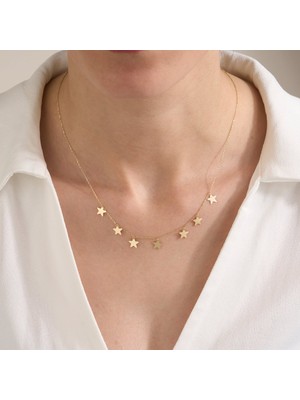 Gold Marley 14 Ayar Yıldız Işıltısı Altın Kolye