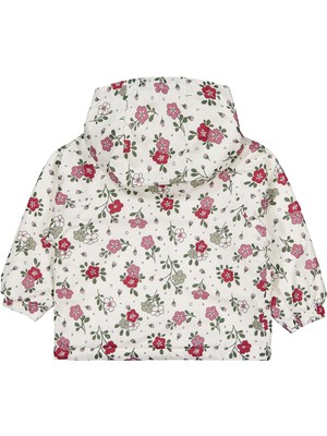 Civil Baby Çiçek Baskılı Içi Polarlı 6-18 Ay Yağmurluk - Ekru 6-9 Ay