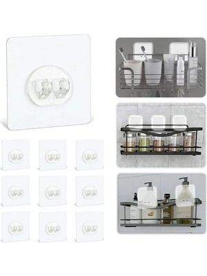 Lustnau 5 Adet - Kendinden Yapışkanlı Şeffaf Askı