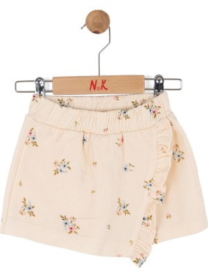 Nk Kız Bebek Spring Şort Etek 1-4 Yaş Krem