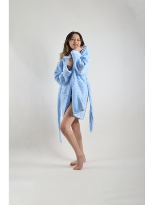 Caspara Wellsoft Premium Kapüşonlu Şapkalı Kadın Bornoz / Sabahlık - Ultra Soft , Sıcak ve Yumuşak