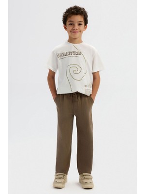 Nk Erkek Çocuk Great Tshirt 4-8 Yaş Ekru-Yeşil