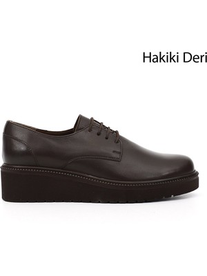 Gönderi(r) Kadın Kahverengi  GDZA134M0489 Dolgu Taban Hakiki Deri Loafer Ayakkabı