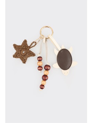 Elle Kahve Çanta Charm Anahtarlık