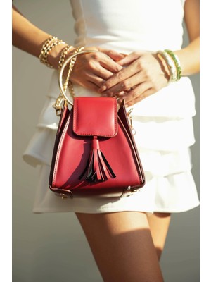 Aron Atelier Pyramid Zincir Askılı Halkalı Kadın El Çantası ve Çapraz Çanta