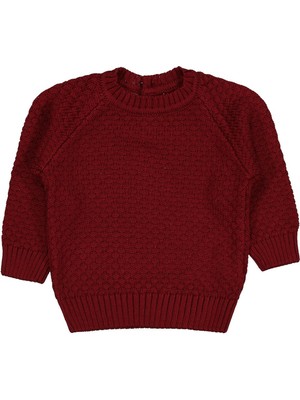 Civil Baby Wılme Örgülü 6-18 Ay Kazak - Bordo 9-12 Ay