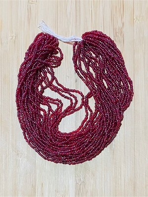 öztürk Jan Jan Koyu Bordo 12DIZI. Çekoslovakya, Adana, Hapishane Işi, Iğne Oyası Kum Boncuğu.