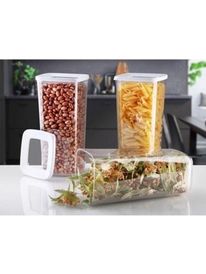 Safir Kare Vakumlu Saklama Kabı 3`lü Set 1,3lt