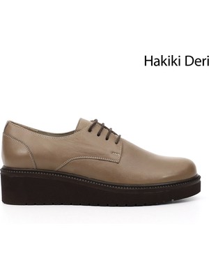 Gönderi(r) Kadın Vizon Antik  GDZA134M0489 Dolgu Taban Hakiki Deri Loafer Ayakkabı