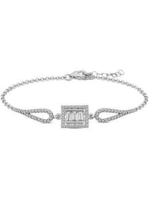 Katre46 925 Ayar Gümüş Baget Taşlı Bileklik