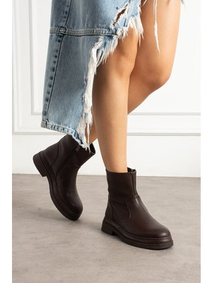 ZİNTRA Kadın Fermuarlı  Cilt Kısa Bot – Rahat ve Şık Günlük Bot