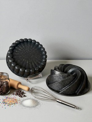 Royal Gross 2’li Rüzgar Granit Döküm Kek & Tart Kalıbı 26 cm – Siyah