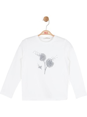 Nk Kız Çocuk Nilüfer Badi 8-14 Yaş Beyaz-Lacivert