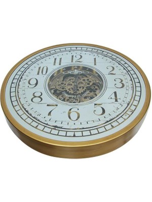 Katre46 Çarklı Duvar Saati Sarıoksit Akar Mekanizmalı Dekoratif Hediyelik