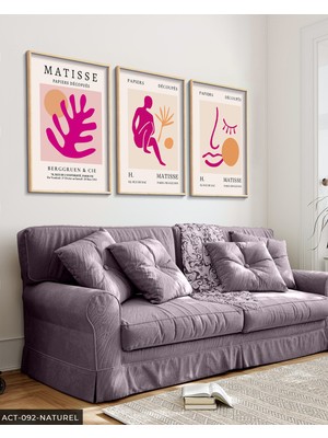 Evine Moda Matisse Eser 3 Parça Ahşap Çerçeveli Tablo