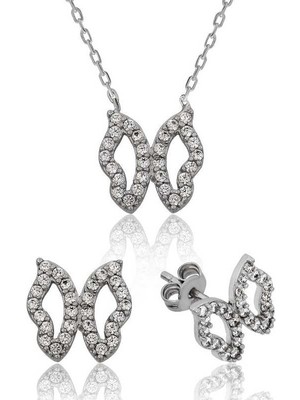 Katre46 925 Ayar Gümüş Kelebek Set