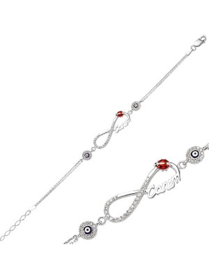 Katre46 925 Ayar Gümüş Nazarlı Sonsuzluk Canım Bileklik