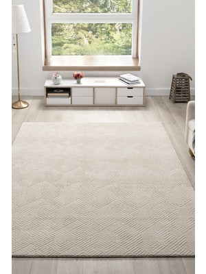 Maisoria Home  Rölyef Halı Kaymaz Tabanlı Makinada Yıkanabilir Leke Tutmaz Vizon Kesme Halı Salon Yolluk