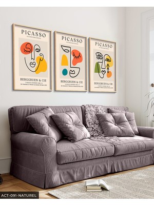 Evine Moda Picasso Berggruen & Cie 3 Parça Ahşap Çerçeveli Tablo