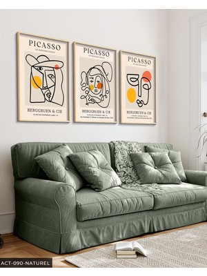 Evine Moda Picasso Berggruen & Cie 3 Parça Ahşap Çerçeveli Tablo