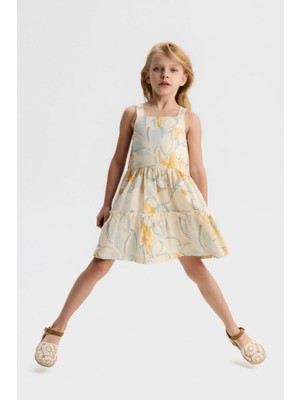 Nk Kız Çocuk Clara Elbise 4-8 Yaş Krem