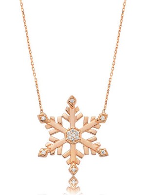 Katre46 925 Ayar Gümüş Kar Tanesi Kadın Gümüş Kolye