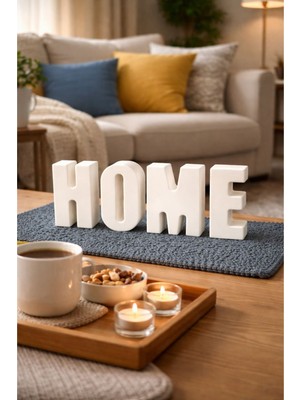 Akanart Kokulu Home Yazılı Dekoratif Beton Obje