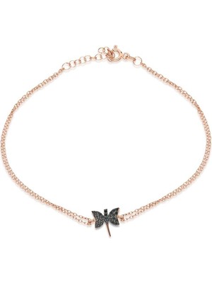 Nereze 925 Ayar Minik Siyah Yusufcuk Bileklik Kadın Gümüş Bileklik