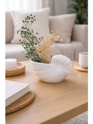 Akanart Salyangoz Tasarımlı Dekoratif Beton Vazo