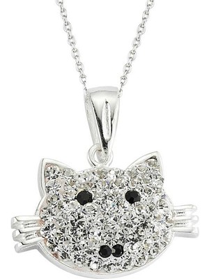 Katre46 925 Ayar Gümüş Kedi Kadın Gümüş Kolye