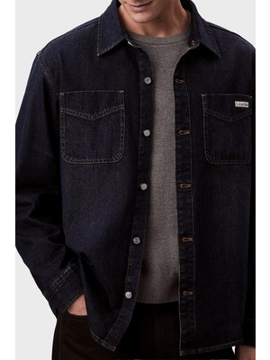 Calvin Klein Regular Fit Pamuklu Uzun Kollu Kot Gömlek LV04RD709GZYC Erkek Kot Gömlek LV04RD709G Zyc