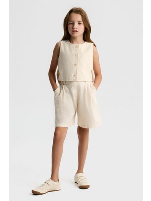 Nk Kız Çocuk Lara Şort 8-14 Yaş Krem