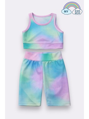 My Kids Wear Kız Çocuk Çok Amaçlı Batik Desenli Mayo & Spor Takımı 12439