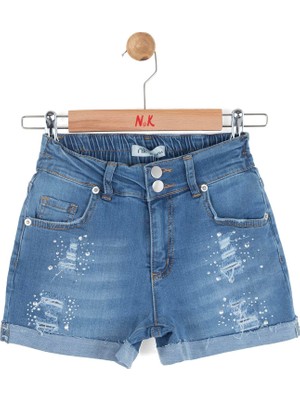 Nk Kız Çocuk Maldiv Şort 8-14 Yaş Mavi