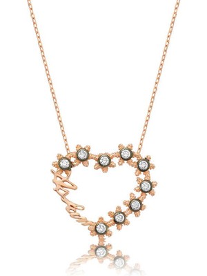 Katre46 925 Ayar Gümüş Aşkım Yazılı Kalpli Kadın Gümüş Kolye