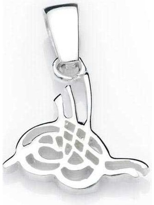 Katre46 925 Ayar Gümüş Tuğralı Gümüş Kolye