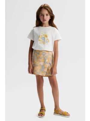 Nk Kız Çocuk Bahar Şort Etek  8-14 Yaş Sarı