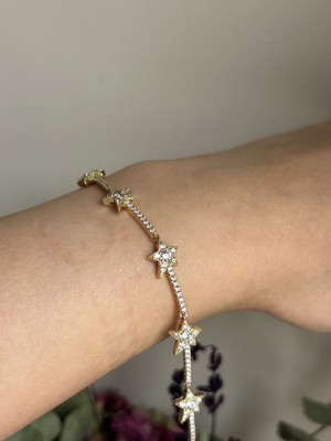 Lavanderopa Yıldız Taşlı Gold Xuping Bileklik