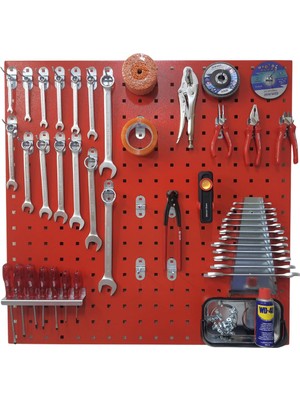 Vıktec 90 cm Metal Askı Panosu ve Kanca + Tornavidalık + Anahtarlık Seti