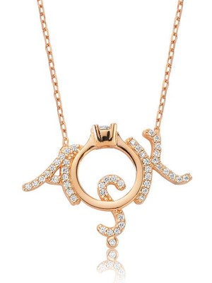 Katre46 925 Ayar Gümüş Tek Taş Aşk Kadın Gümüş Kolye