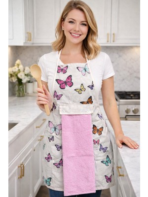 Lunga Vita Havlulu Mutfak Önlüğü Askılı Havlulu Pratik Önlük