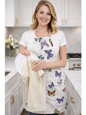 Lunga Vita Havlulu Mutfak Önlüğü Askılı Havlulu Pratik Önlük