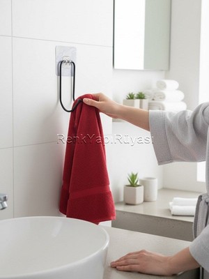 Siyah Paslanmaz Yapışkanlı Banyo Askılığı Havluluk Kilitli Vidasız Kolay Montaj Kaliteli Vantuzlu 2li