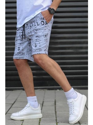 Madmext Pano Baskılı Gri Kapri 2408